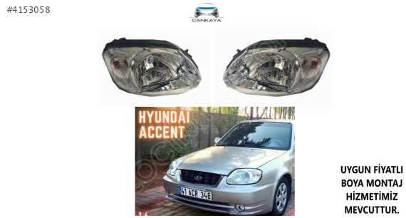ACCENT ADMİRE SAG/SOL FAR ADET FİYAT SIFIR 2003/2006  9210225531
