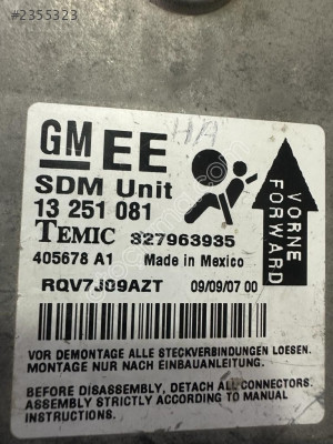 OPEL ASTRA H AİRBAG BEYNİ 327963935