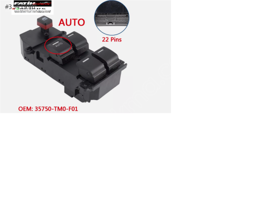 DÜĞME CAM KALDIRMA ÖN SOL HONDA CITY 09-12 35750-TM0-F01 DÖRTLÜ