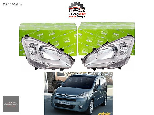 BERLİNGO ÖN FAR SAĞ SOL ELEK. MOTORLU 2008-2012 / VALEO ORJİNAL