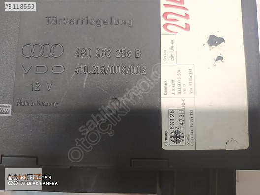 AUDİ A6 MERKEZİ KİLİT KONTROL UNİTESİ 4B0962258B
