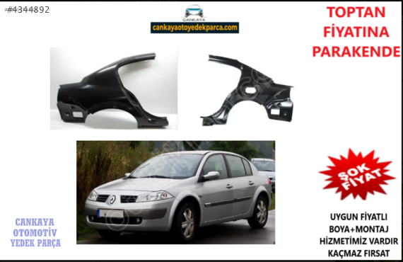 RENAULT MEGANE II SEDAN ARKA ÇAMURLUK SOL/SAG ADET FİYAT SIFIR