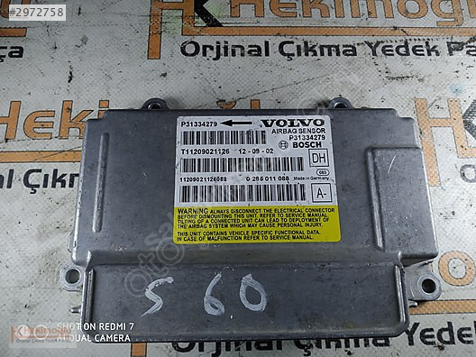 VOLVO S60 VOLVO XC60 AİRBAG BEYNİ P31334279