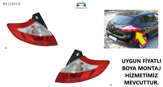 MEGANE 3 2009/2016 ARKA STOP LAMBASI DIŞ/SAĞ/SOL SIFIR ADET FİYAT