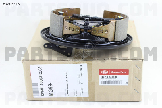 58310-4E000 FREN TABLASI KOMPLE ARKA SOL BONGO 3