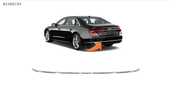 4H0807443A AUDI A8 2014 SONRASI ARKA TAMPON ORTA  NİKELAJI KROM .