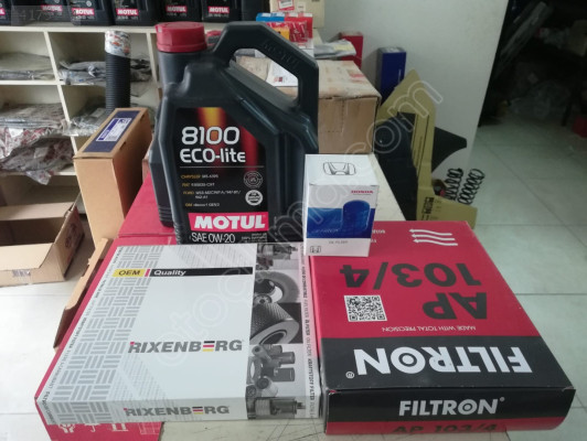 HONDA CİVİC FB7 YAĞ BAKIM SETİ, MOTUL 0W-20 ORİJİNAL FİLTRELER