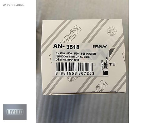 BMW F10 F20 F30 SOL ÖN CAM DÜĞMESİ 61319362107