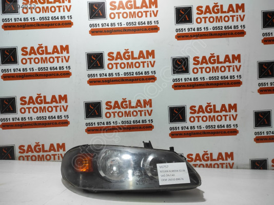 NİSSAN ALMERA 02-06 ÇIKMA SAĞ ÖN FAR OEM; 26010-BN67A
