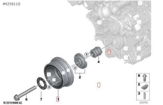 BMW E60 E65 N62 ÇIKMA KRANK KASNAĞI 11237568345 7568345