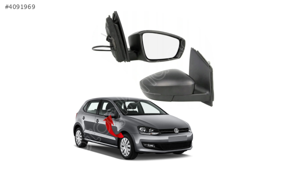 6R1857508C VW POLO 10-16 SAĞ KOMPLE AYNA  SİNYALLİ