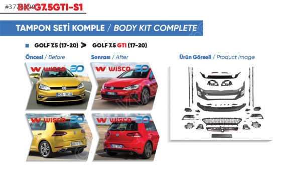 TAMPON SETI KOMPLE (ON-ARKA-YAN)  GOLF 7.5 GTI 17-20