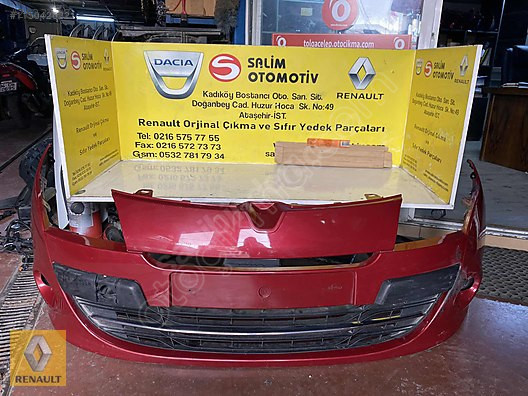 Renault Megane 3 Kırmızı Orjinal Çıkma Ön Tampon ve Parçal