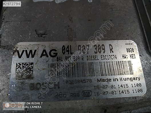 VOLKSWAGEN PASSAT B8 GOLF 7 MOTOR BEYNİ 04L 907 309 R 04L907309R