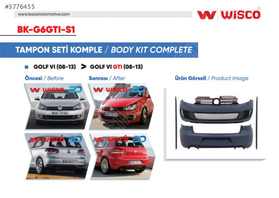 TAMPON SETI KOMPLE (ON-ARKA-YAN) VW GOLF 6 GTI 08-13