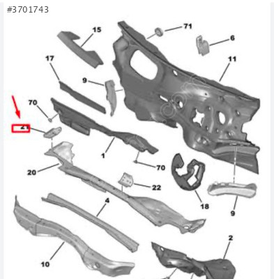 Peugeot 2008 cam silecek desteği sağ