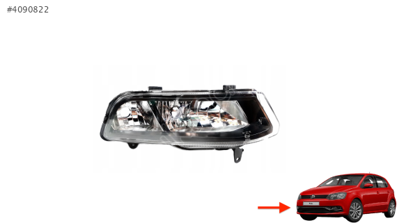 6C0941662 VW POLO 2015-2017 SAĞ SİS FARI ÇİFT DUY