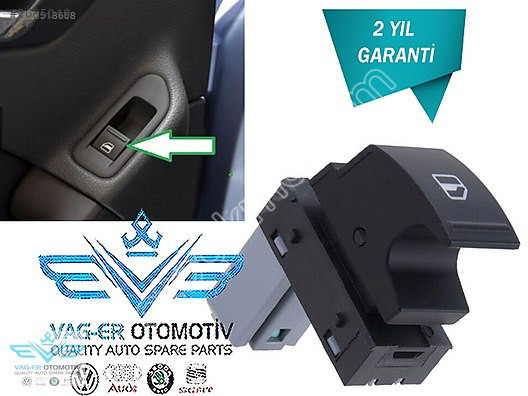 CADDY 2011-2014 ARKA SOL CAM AÇMA DÜĞMESİ TUŞU 7L6959855B