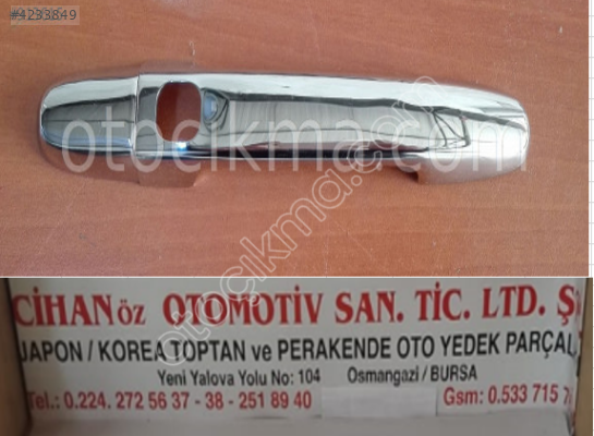 4 KAPI SET COROLLA KAPI KOLU PASLANMAZ ÇELİK 2002 2007.