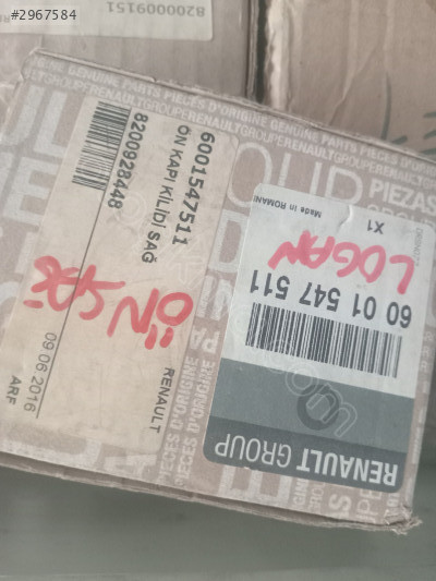 Dacia lagon kapi kilidi ön sag 6001547511