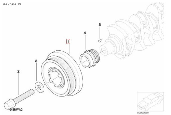 BMW E46 E87 E90 M47 ÇIKMA KRANK KASNAĞI 11237805696 7805696
