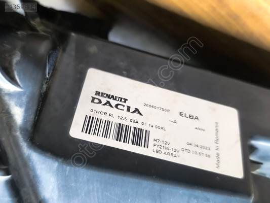 Far Sol Dacia Logan III, Sandero III, Jogger  260601750R