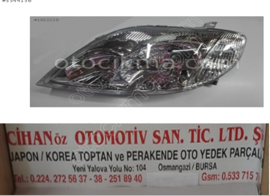 Toyota Corolla Motorlu Far 2003 2006 - Sağ Sol
