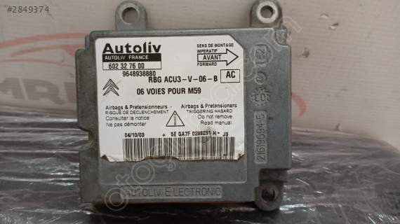 602327600 - 9648938880 AC Partner Citroen Berlingo Airbag Beyni