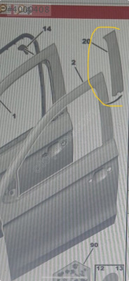 Citroen C-Elysee sağ Kapı arka çıtası 9675438480