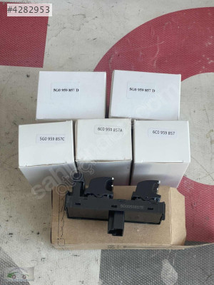 VW AUDİ SKODA SEAT NİKELAJLI DÖRTLÜ CAM DÜĞMESİ 6C0959857-A