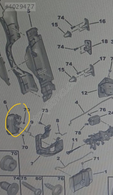 citroen berlingo yan kapı kumandası Sağ 9143 L7