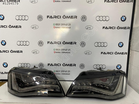 AUDİ A8 SAĞ SOL SÖKME HATASIZ ORJİNAL FAR DOLU