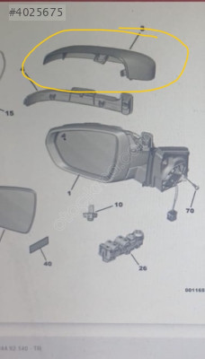 citroen c5 aircross ayna süsü sağ 16 180 484 80