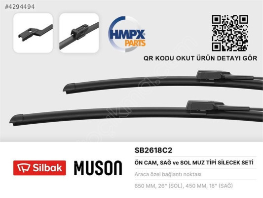 ÖN SİLECEK SÜPÜRGE TMUZ TİPİ(650-450MM)GOLF7-A3-PASSAT-LEON 13