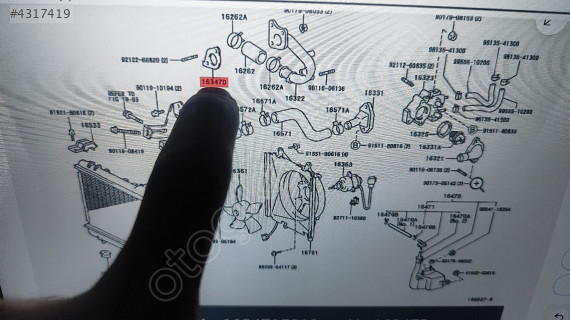 Toyota Corolla radyatör su çıkış contası 92.2001 Resimlere bakin