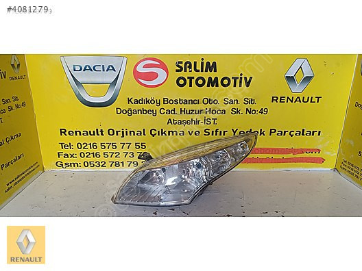 RENAULT MEGANE 3 ÇIKMA ORJİNAL SOL FAR VE DİGER PARÇALARI