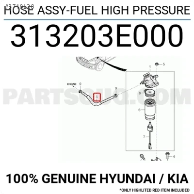 31320-3E000 SORENTO MAZOT OTOMATIGI YÜKSEK BASINÇ HORTUMU 03-06