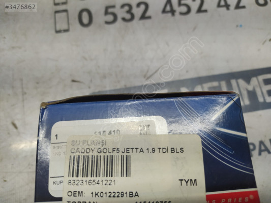 SIFIR VW CADDY GOLF 5 JETTA 1.9 TDI SU FLANŞI