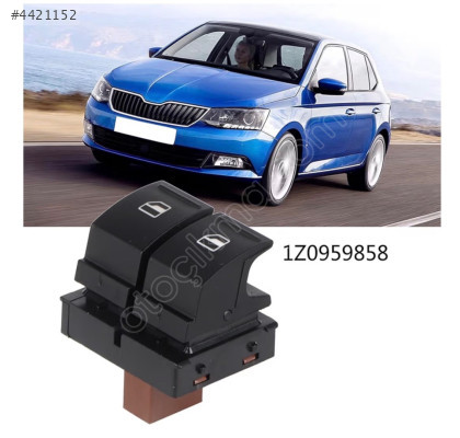 SKODA FABİA CAM DÜGMESİ 1Z0959858 SİYAH