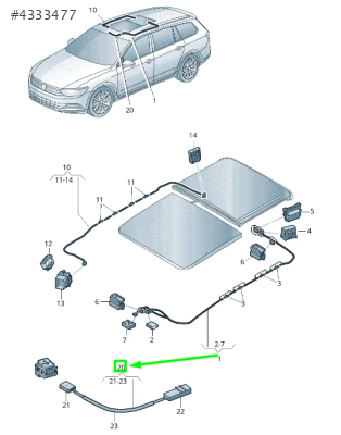 5G9971499  ORJİNAL TAVAN PERDESİ ADAPTÖR KABLOSU