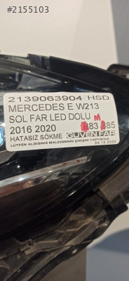 MERCEDES E W213 SOL FAR LED DOLU 2016 2020 2139063904 hatası
