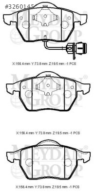 AUDI A100- 92/95; ÖN FREN BALATASI 2,0/2,4D/2,5TDI/2,6/2,8 (2KAB