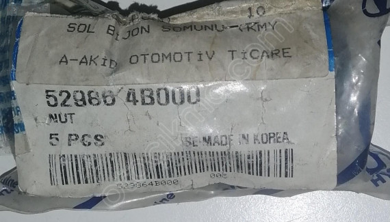 52986 4B000 HYUNDAI H100 KAMYONET TEKERLEK SOMUNU 5 Lİ