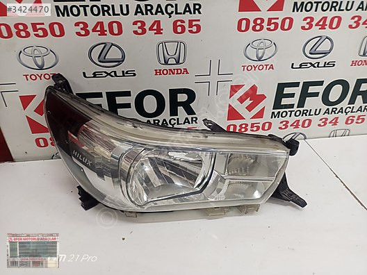 TOYOTA HİLUX SAĞ ÖN FAR ÇIKMA ORJİNAL YEDEK PARÇA