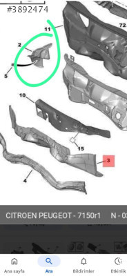 7150p9 Peugeot 206 panel bağlantı sacı