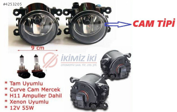 SİS FARI CAM TİPİ AMPÜLLÜ MEGANE II CONNET ÜNVRSL