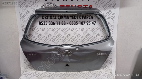 SİNCAR OTO'DAN TOYOTA YARİS 2007 2011 BAGAJ KAPAĞI ÇIKMA ORJİNAL