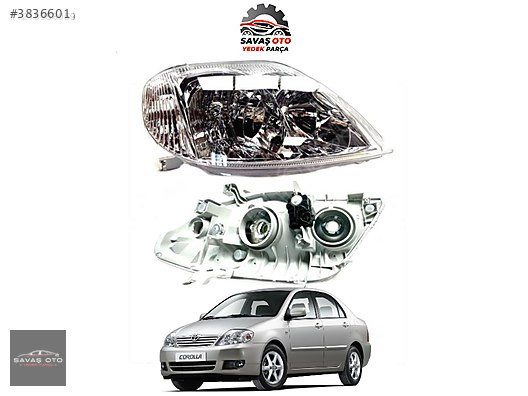 COROLLA ÖN FAR SAĞ SOL MOTORLU 2002-2006 / ADET