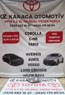 2013-2018 TOYOTA YARİS ÇIKMA ORJİNAL SAĞ ÖN FAR