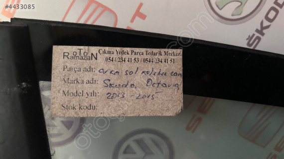 SKODA OCTAVİA ARKA SOL KELEBEK CAMI 2013-2015